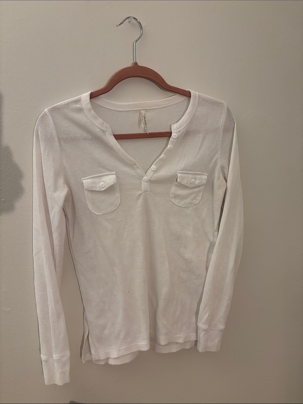 Classic White Long-Sleeve Henley Top for Kids